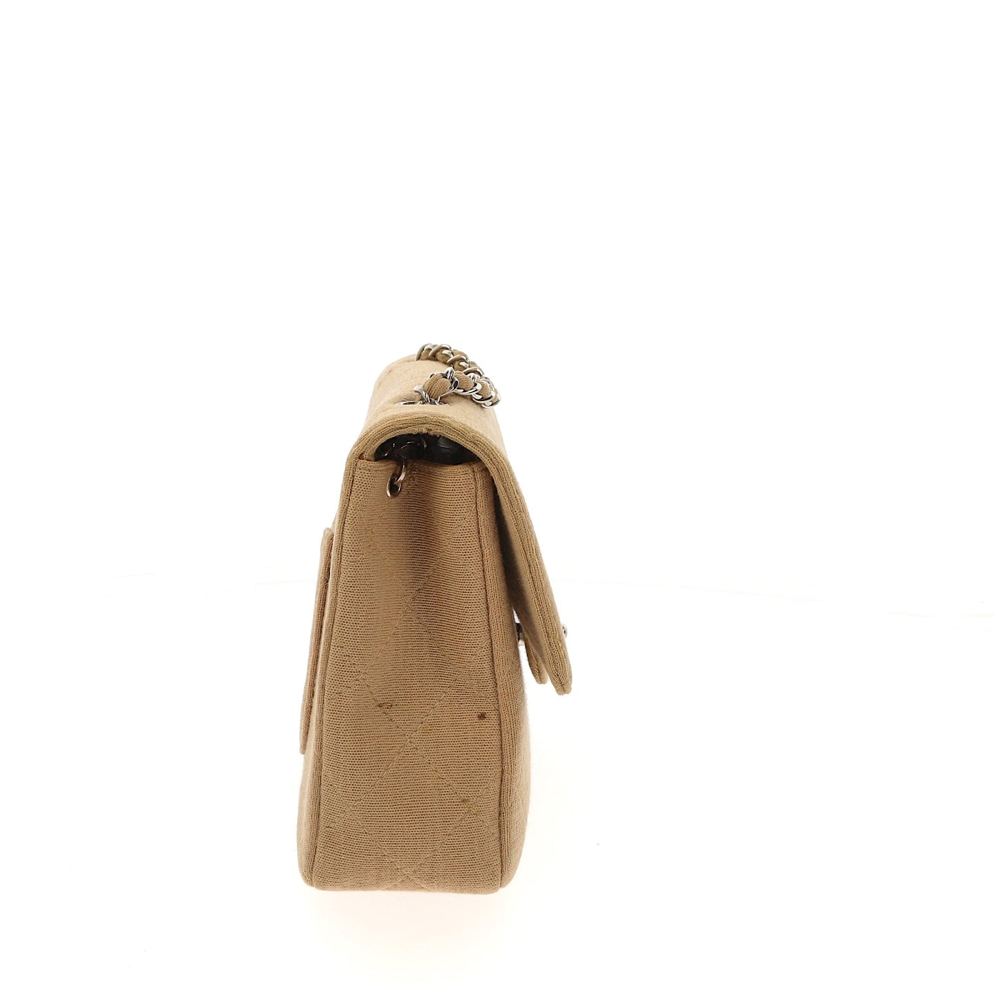 CHANEL Timeless/Classique Shoulder Bag in Beige Fabric