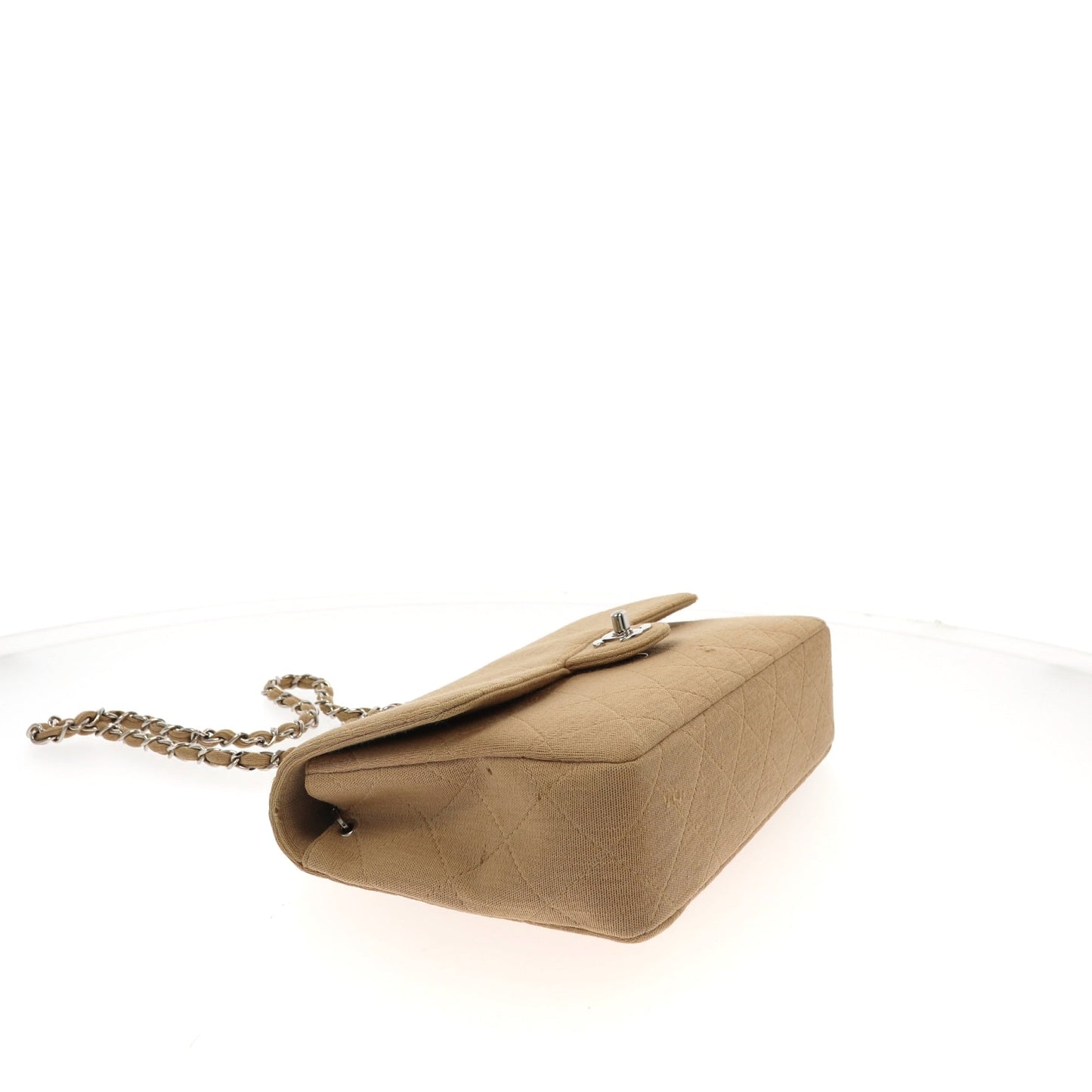 CHANEL Timeless/Classique Shoulder Bag in Beige Fabric