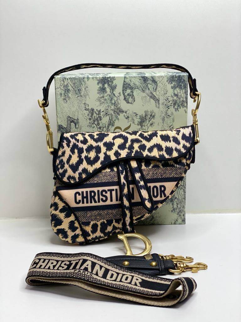 Dior SADDLE Bag Beige Multicolor Mizza Embroidery