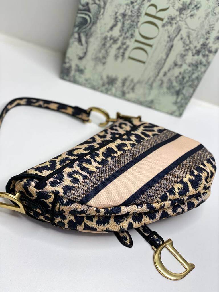 Dior SADDLE Bag Beige Multicolor Mizza Embroidery