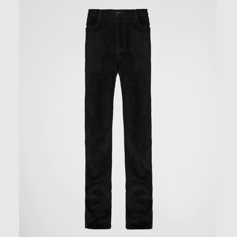 Five-pocket velvet denim trousers