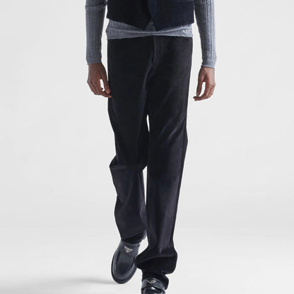 Five-pocket velvet denim trousers