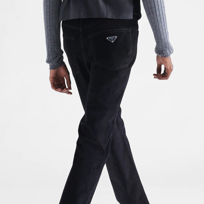 Five-pocket velvet denim trousers