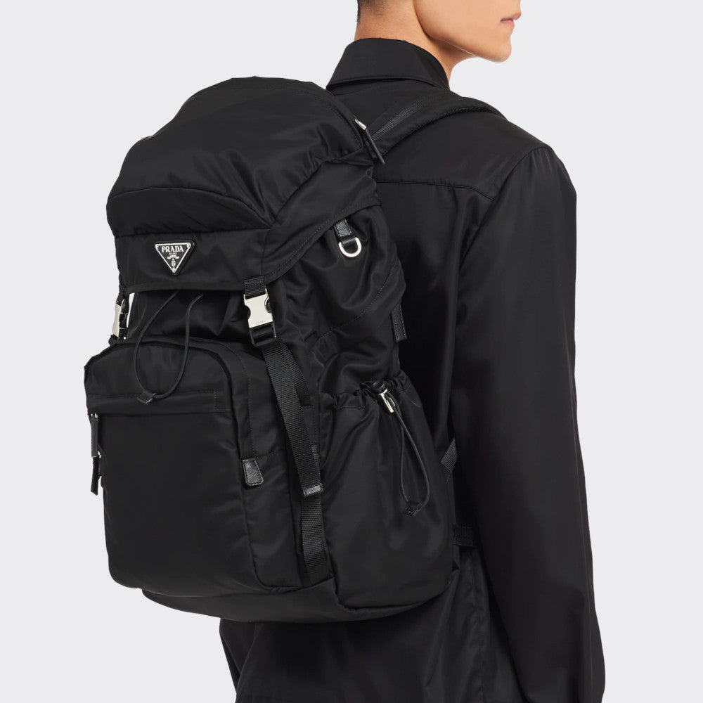 Re-Nylon and Saffiano leather backpack