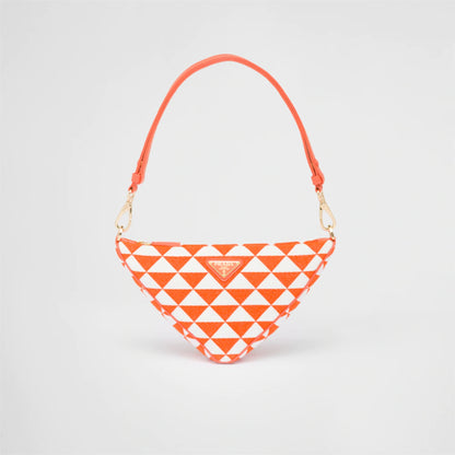 Embroidered jacquard fabric mini-bag
