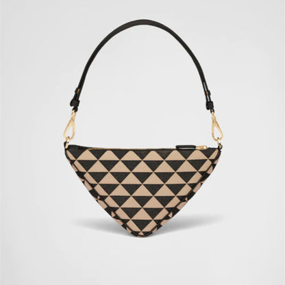 Embroidered jacquard fabric mini-bag
