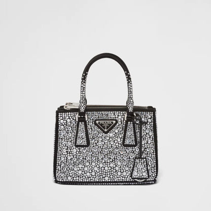 Prada Galleria satin mini-bag with crystals