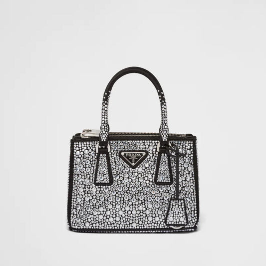 Prada Galleria satin mini-bag with crystals
