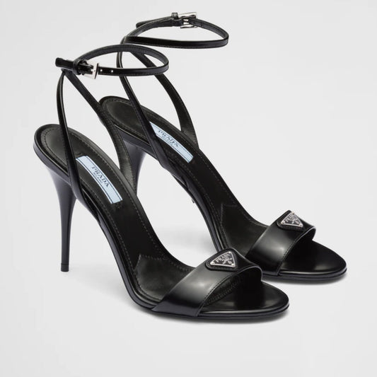 Brushed leather sandals