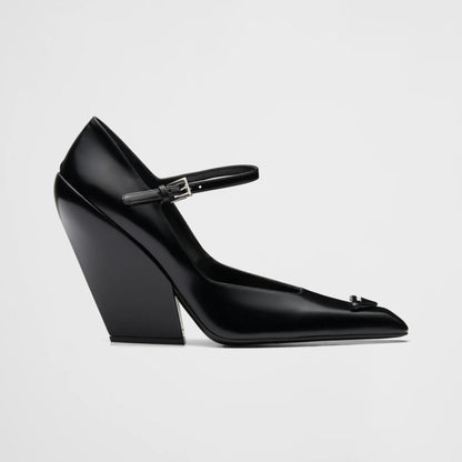 Brushed leather pumps