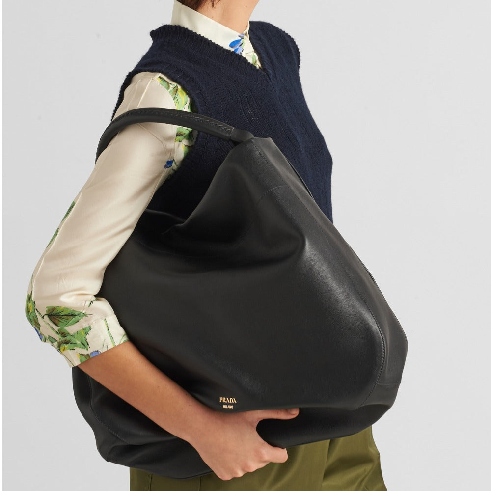 Large leather shoulder bag