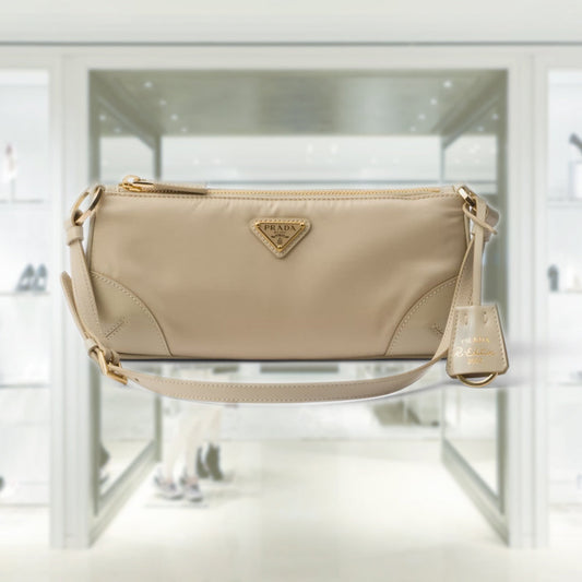 Re-Edition 2002 Re-Nylon and brushed leather shoulder bag