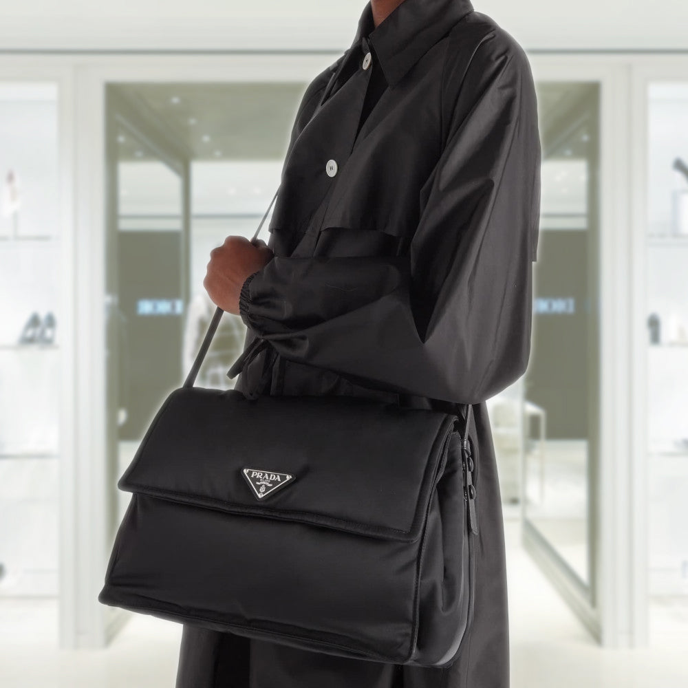 Re-Nylon large padded shoulder bag