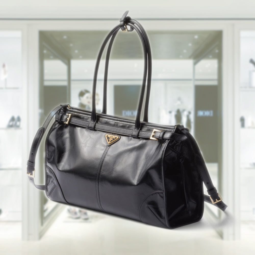 Large leather handbag