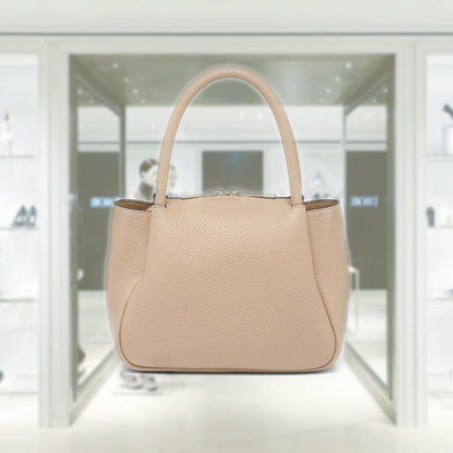 Leather mini handbag with zipper closure