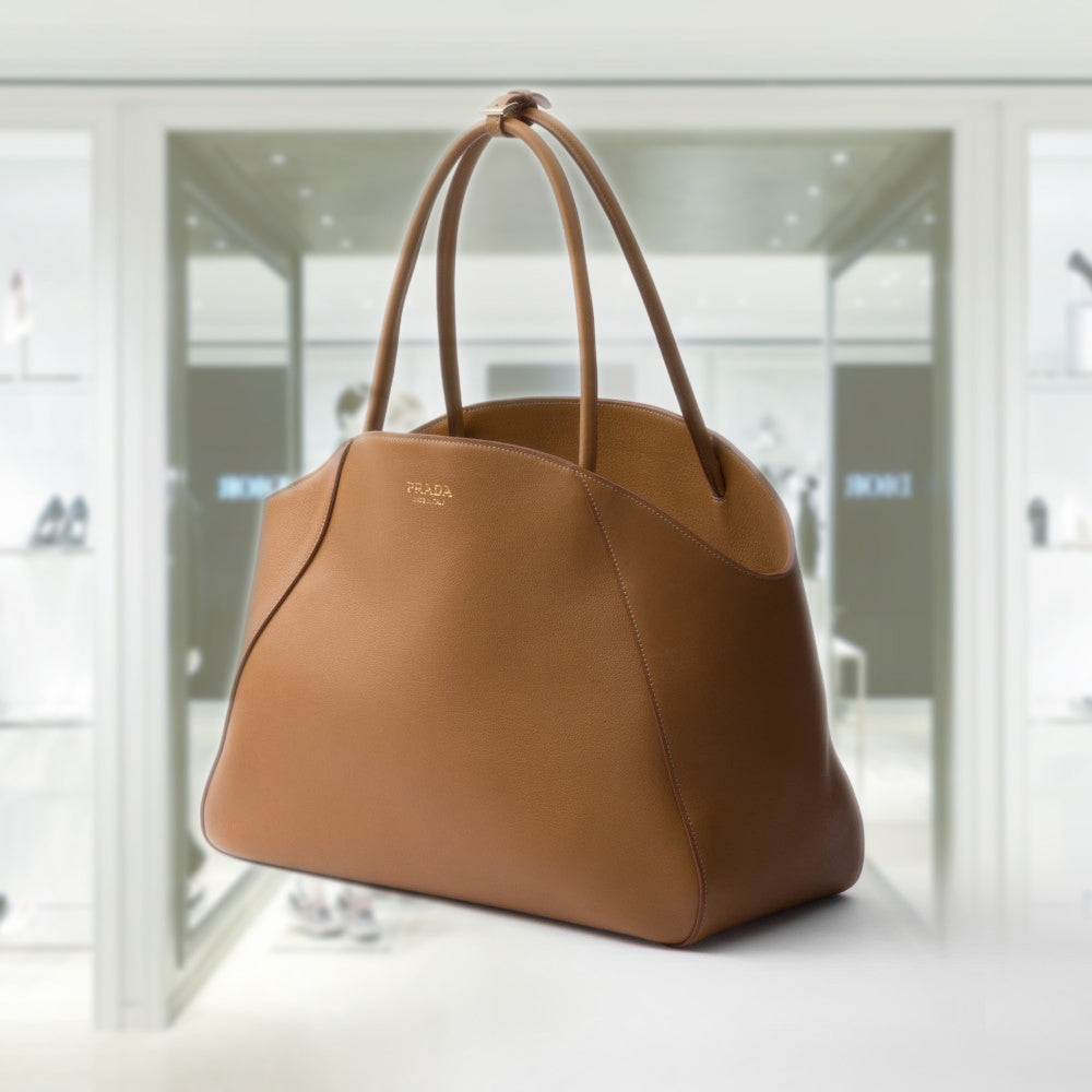 Large leather tote bag