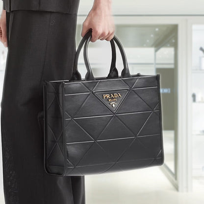 Medium leather Prada Symbole bag with topstitching