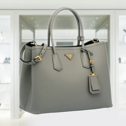Medium Saffiano Leather Double Prada Bag