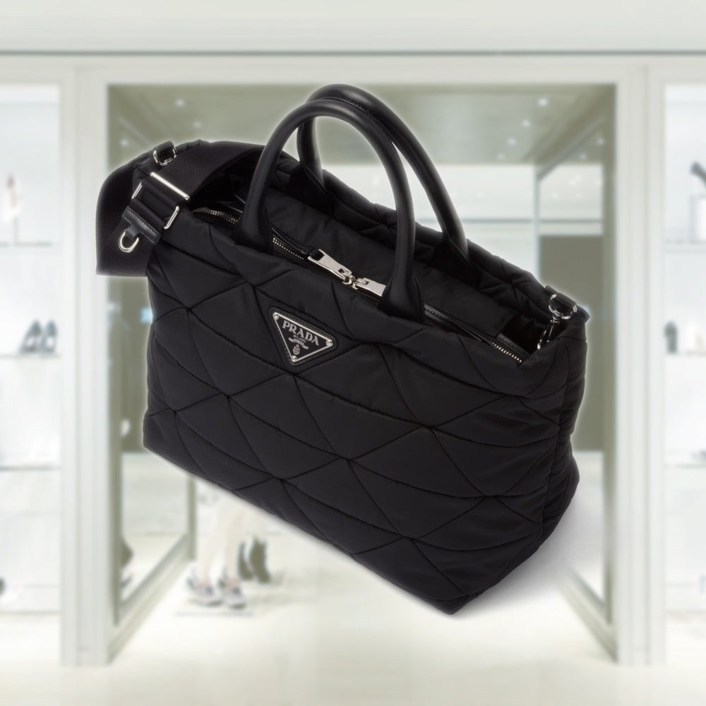 Re-Nylon medium padded tote