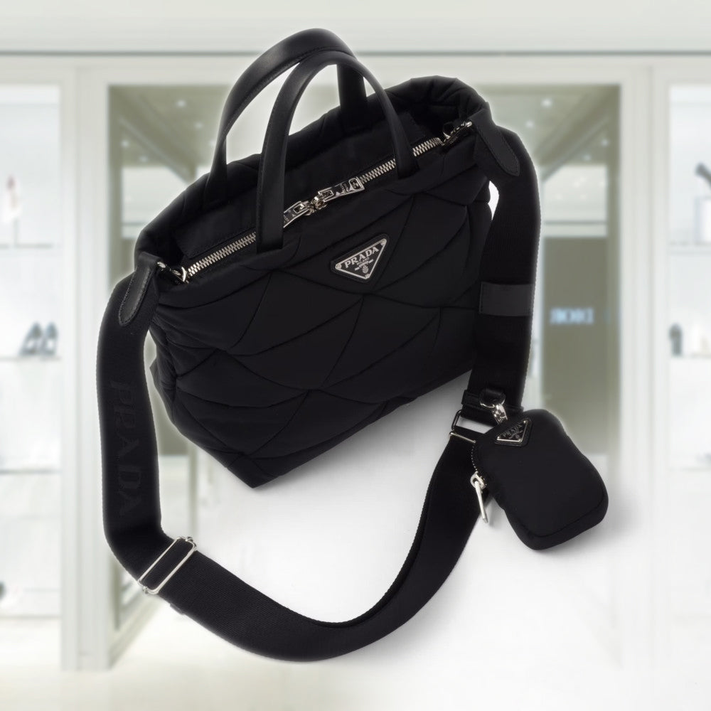 Padded Re-Nylon tote bag