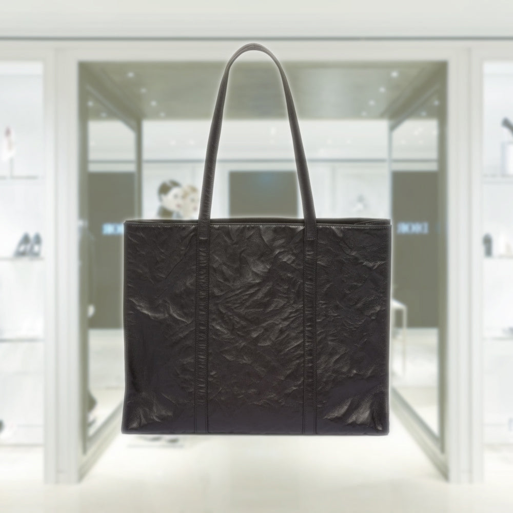 Large antique nappa leather tote