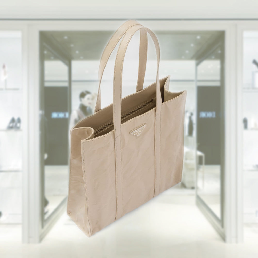 Small antique nappa leather tote