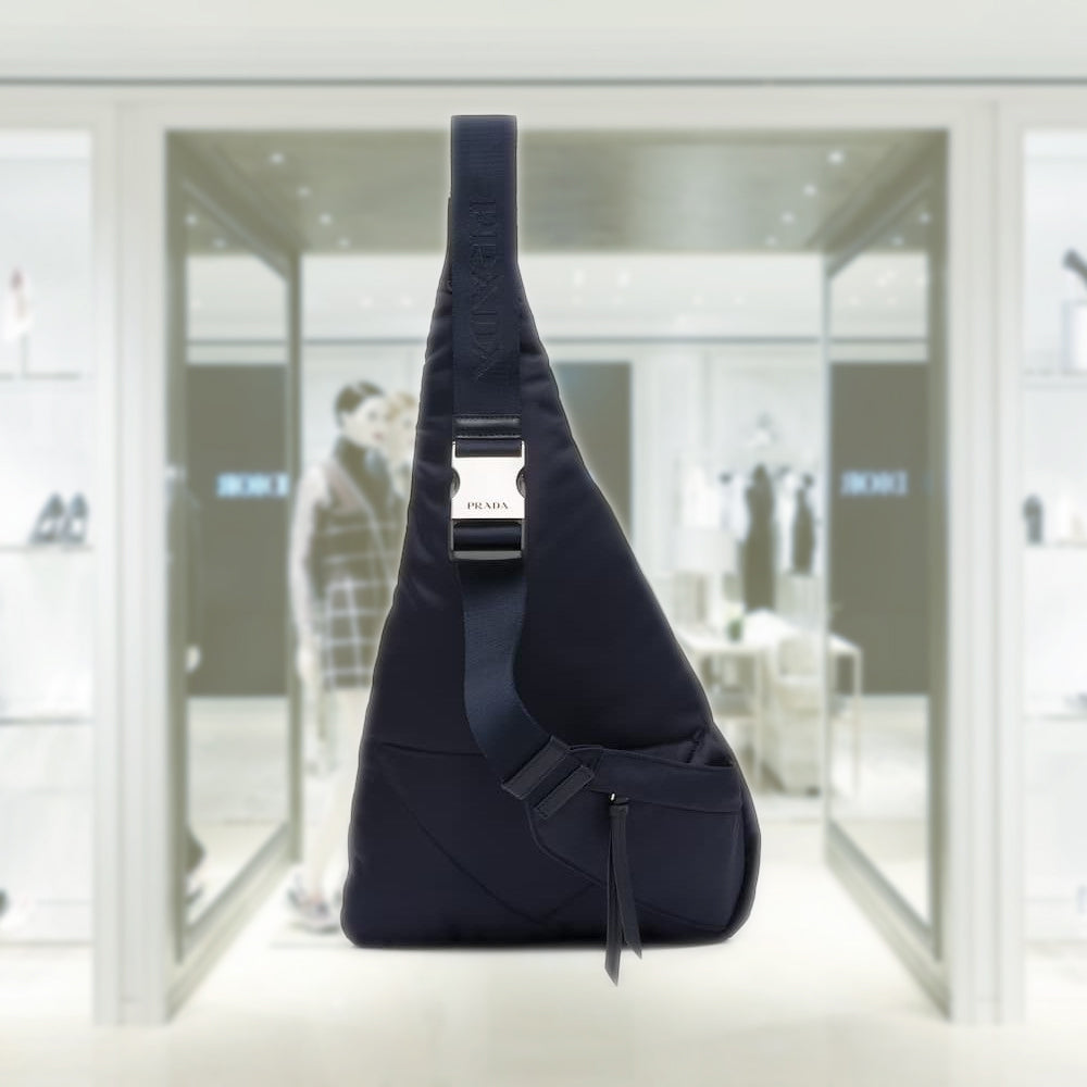 Re-Nylon and leather backpack