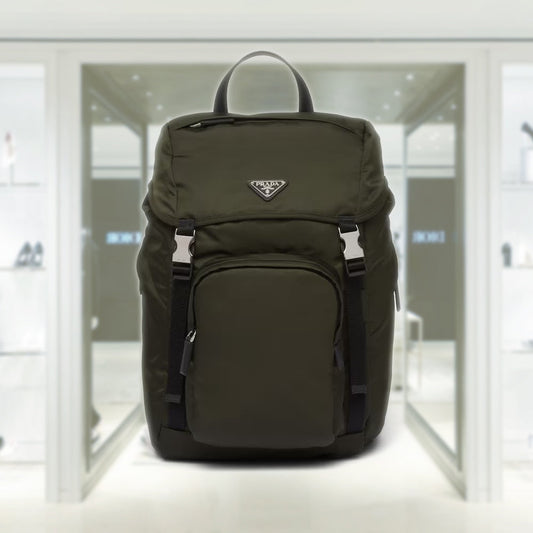 Re-Nylon and Saffiano leather backpack