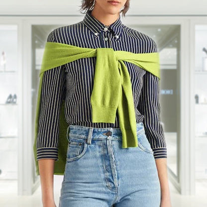 Striped marocain shirt