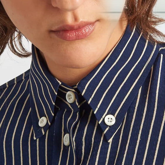 Striped marocain shirt