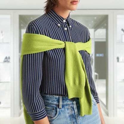 Striped marocain shirt