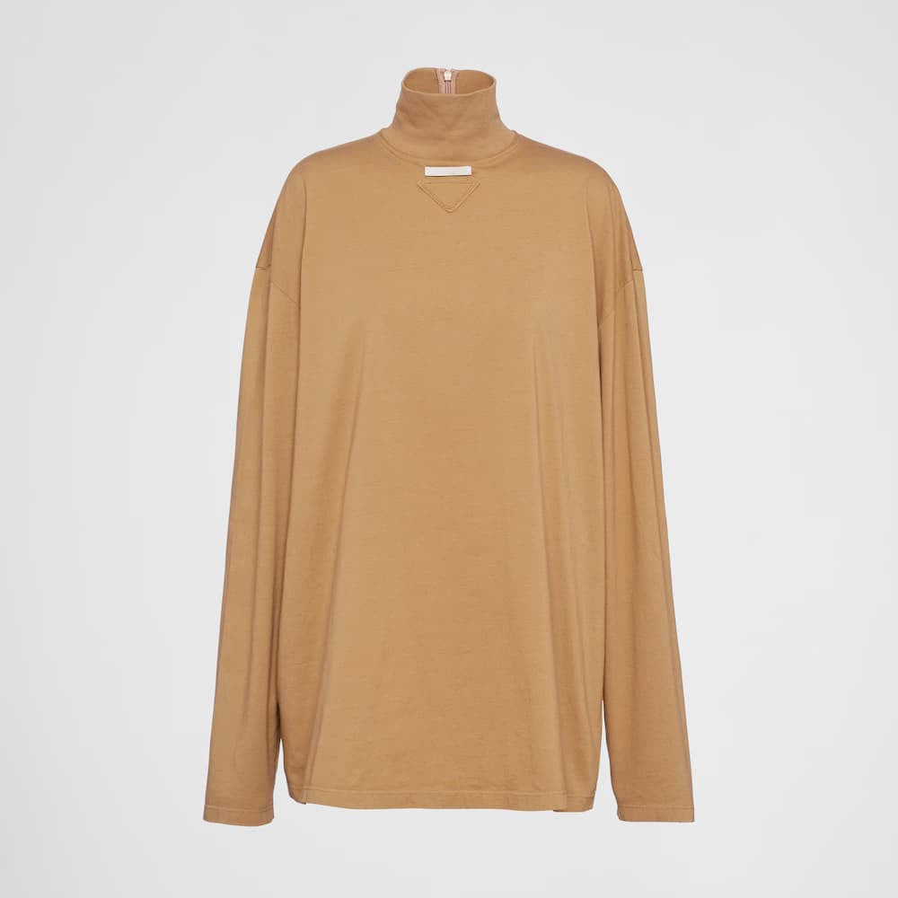 Jersey turtleneck T-shirt