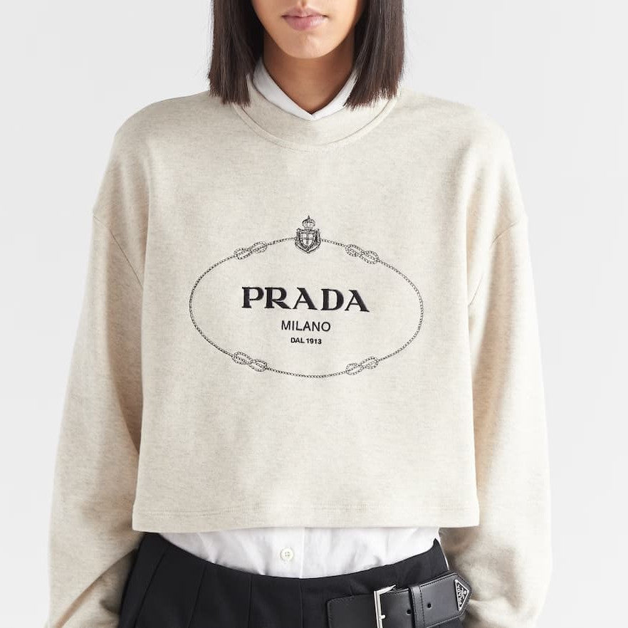 Oversized cotton fleece sweatshirt