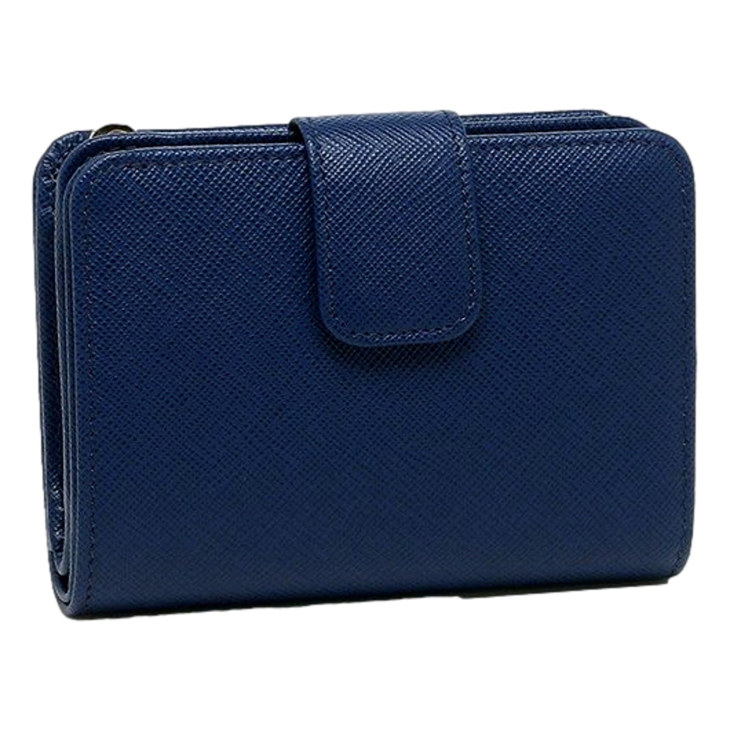 Prada Blue Multi-Colored Saffiano Wallet with Coin Pouch