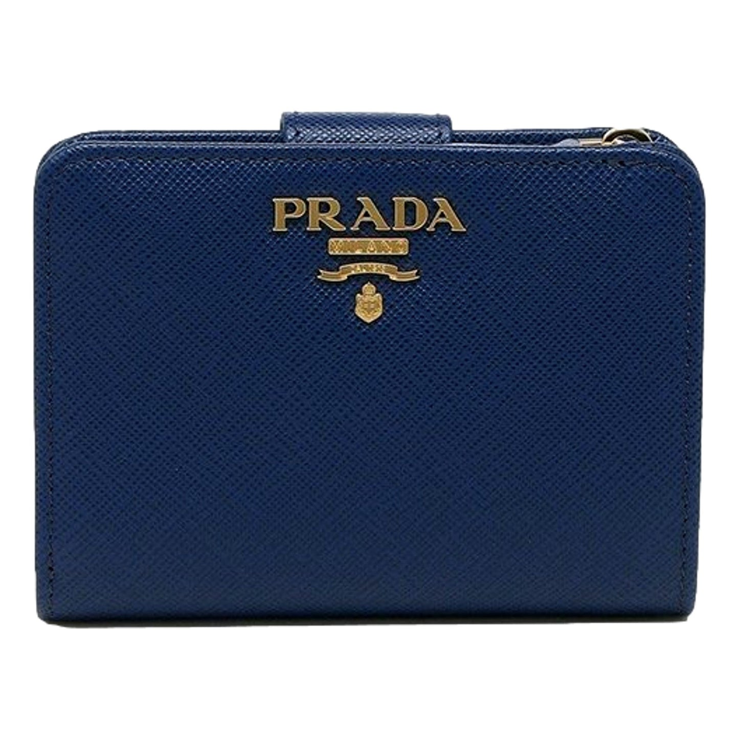 Prada Blue Multi-Colored Saffiano Wallet with Coin Pouch