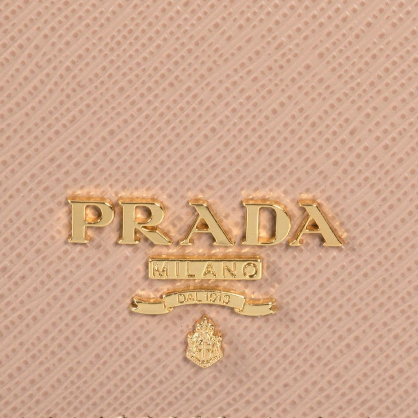 Prada Cammeo Beige Saffiano Leather Credit Card Holder Wallet