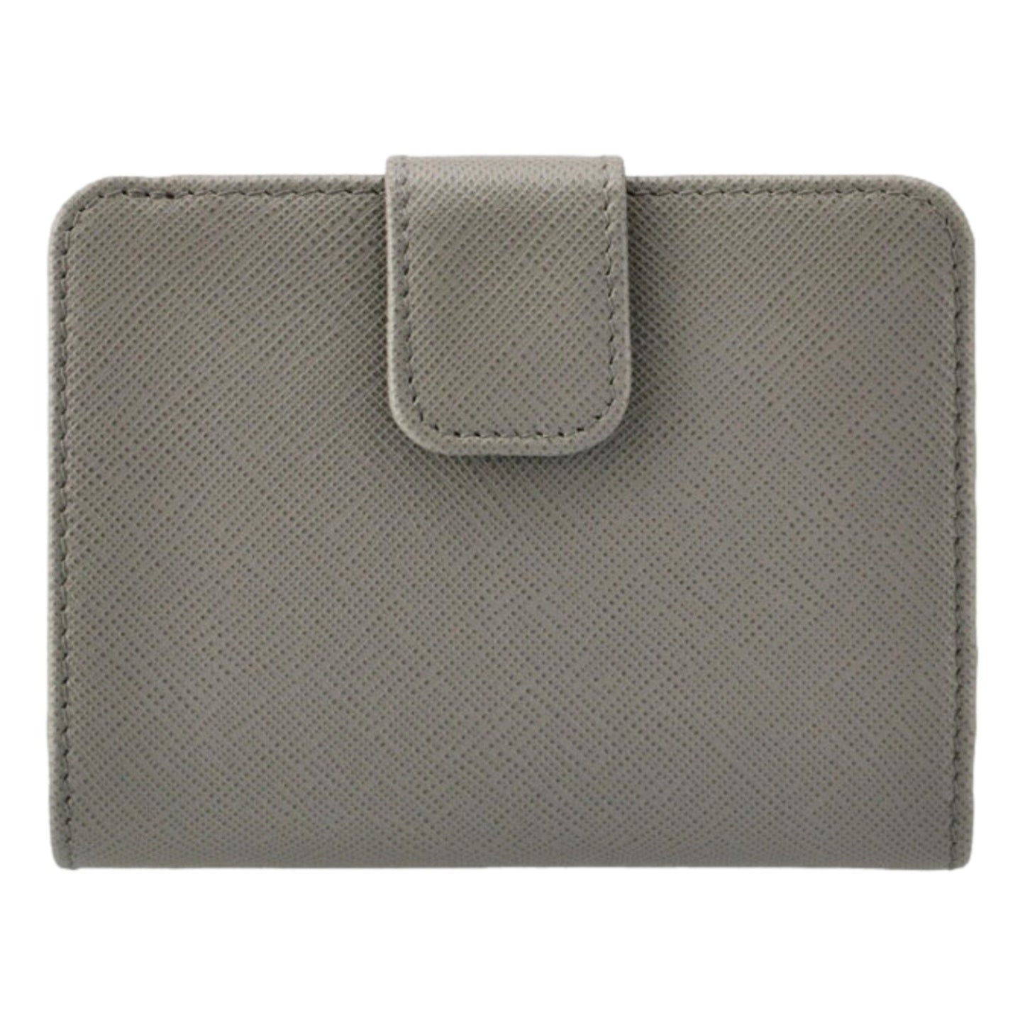 Prada Small Saffiano Leather Wallet Grey and Blue