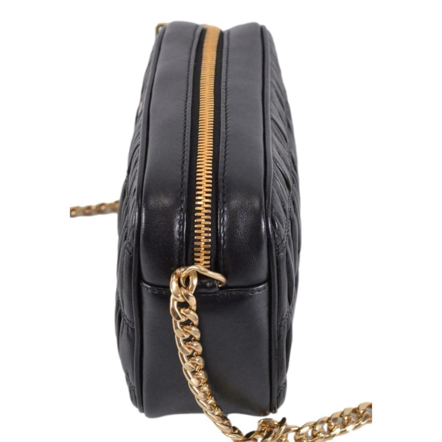 Prada Black Gaufre Leather Small Crossbody Bag