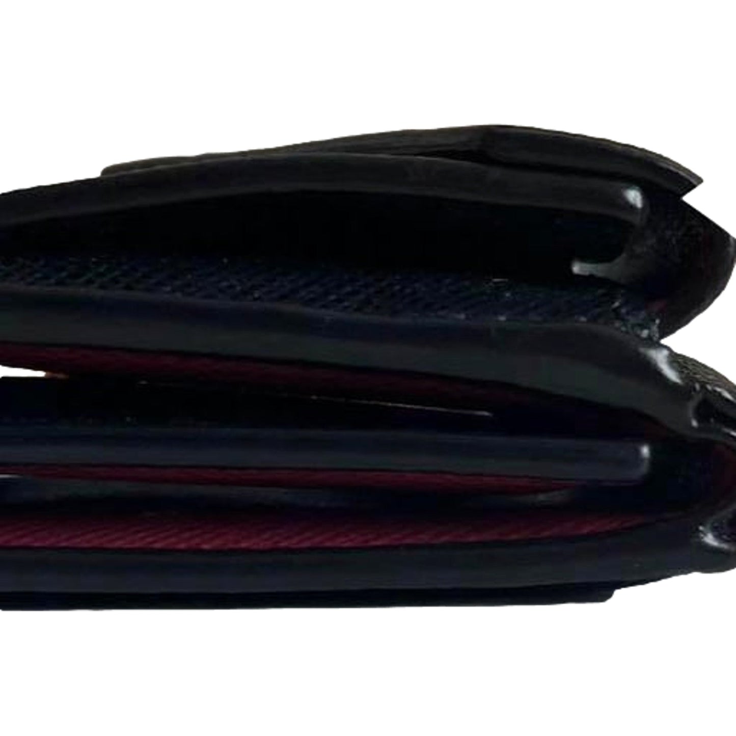 Prada Black and Pink Tri-fold Saffiano Wallet