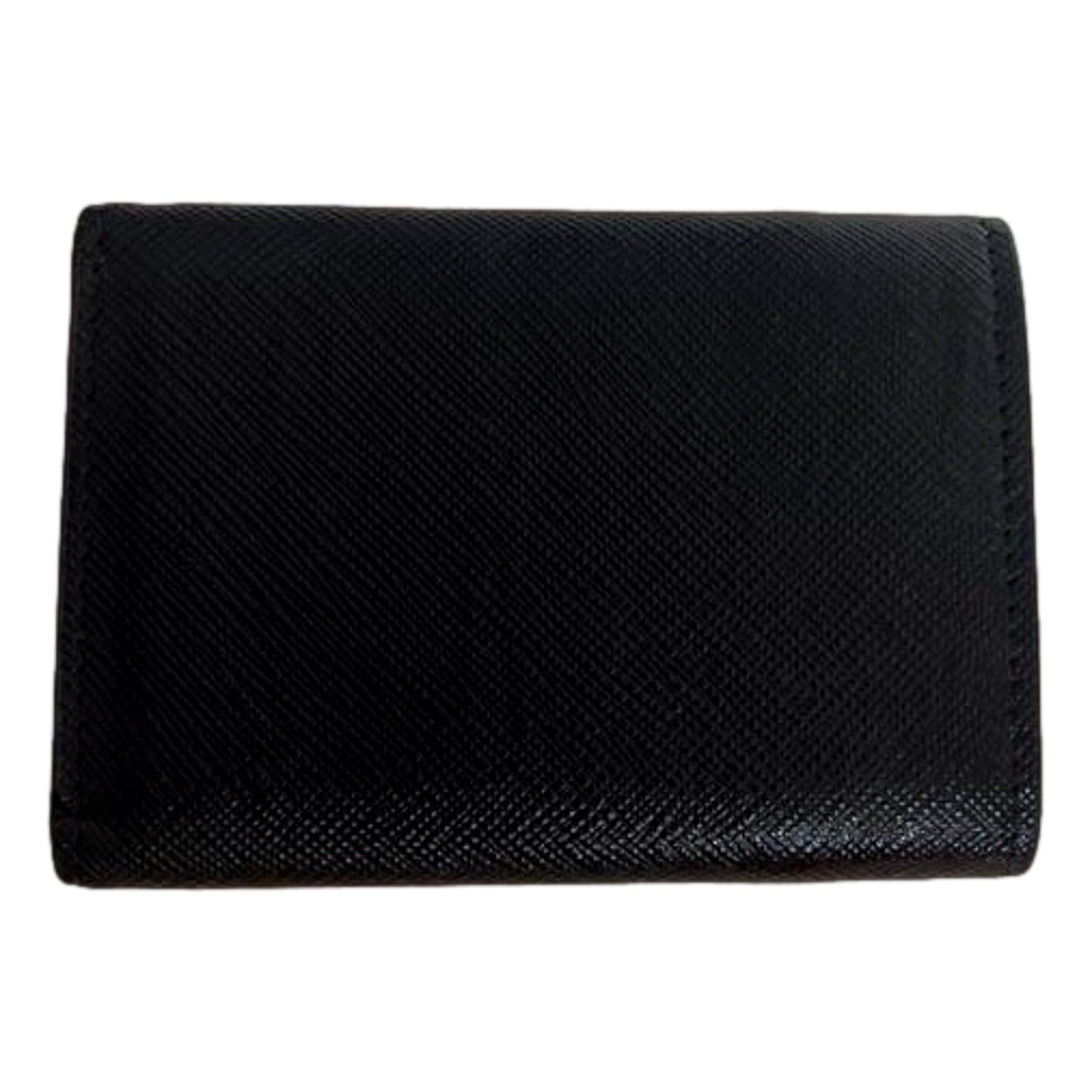 Prada Black and Pink Tri-fold Saffiano Wallet