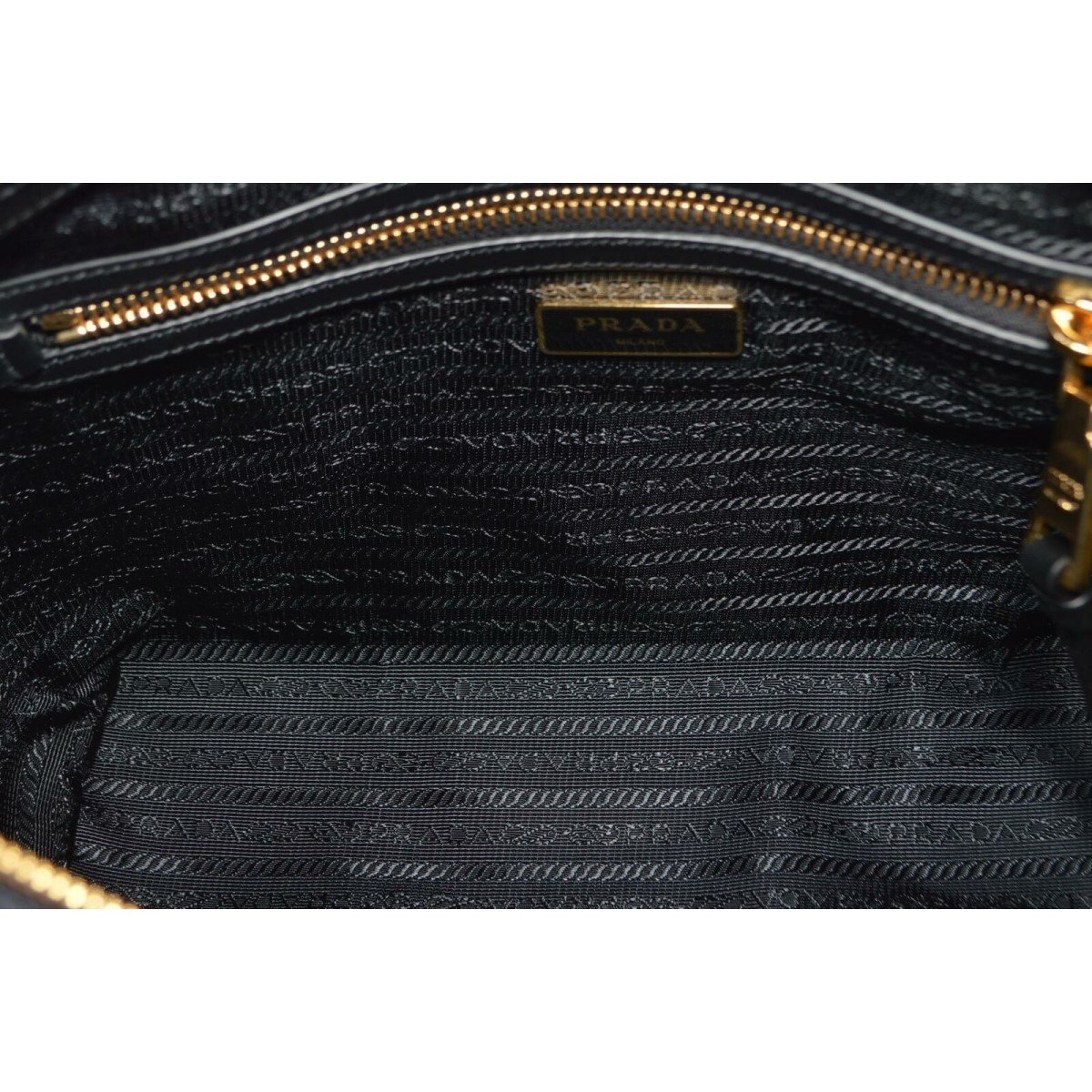 Prada Logo Jacquard Black Canvas Satchel Crossbody