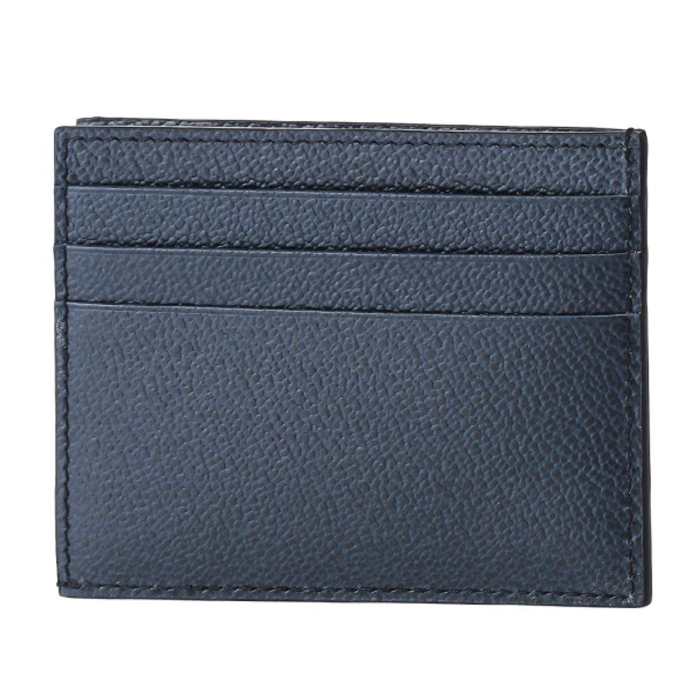 Prada Vitello Micro Grain Navy Triangle Logo Cardholder Wallet