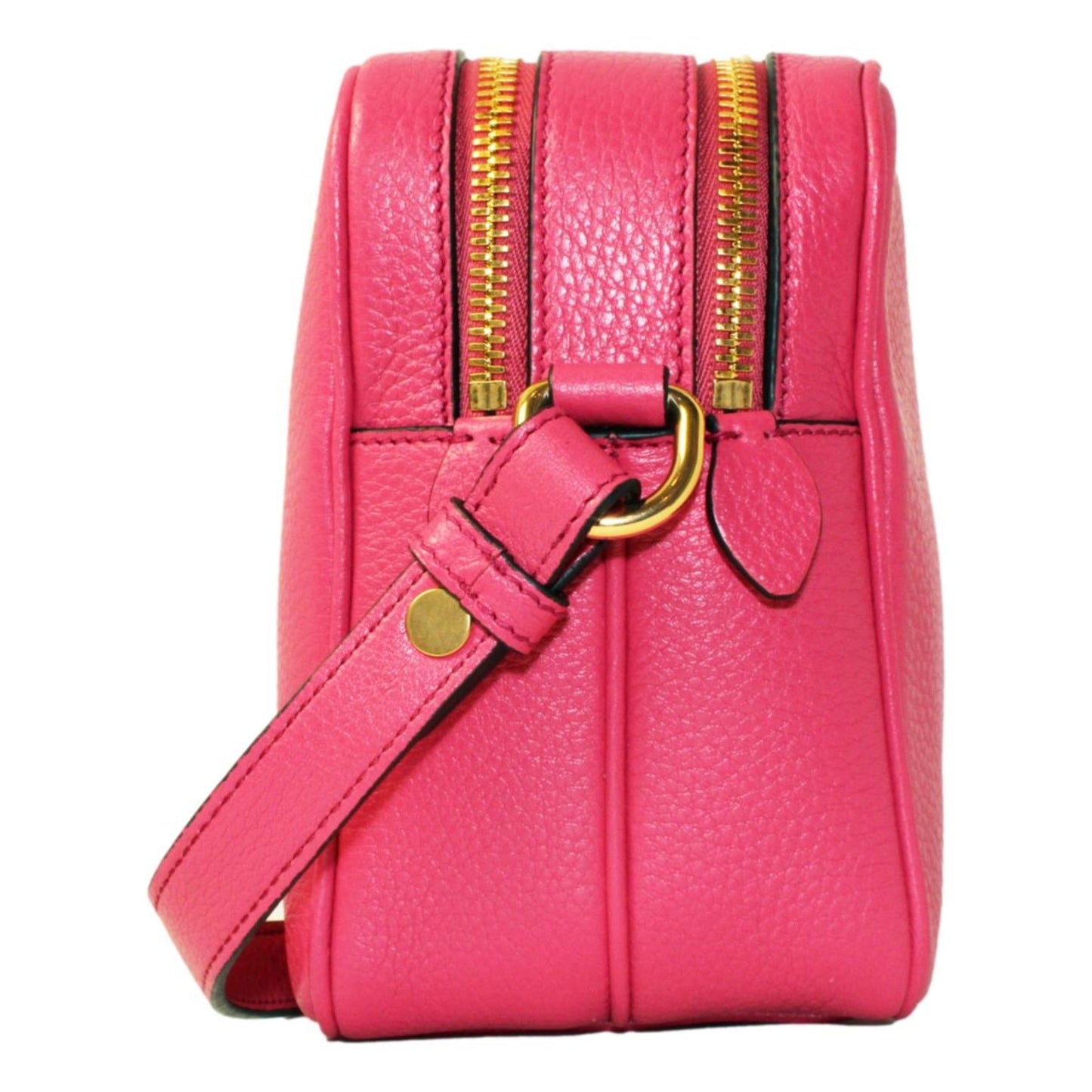 Prada Peonia Pink Vitello Phenix Leather Double Zip Crossbody