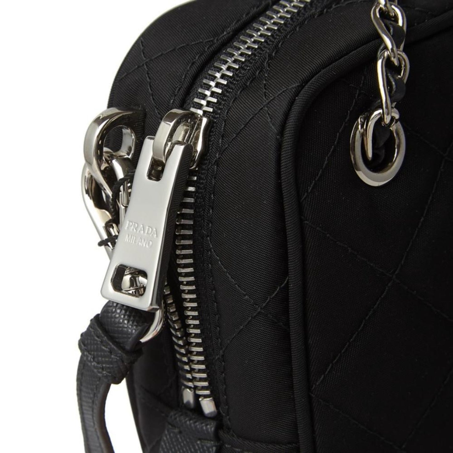 Prada Re-Edtion Nylon Quilted Black Triangle Logo Crossbody Bag