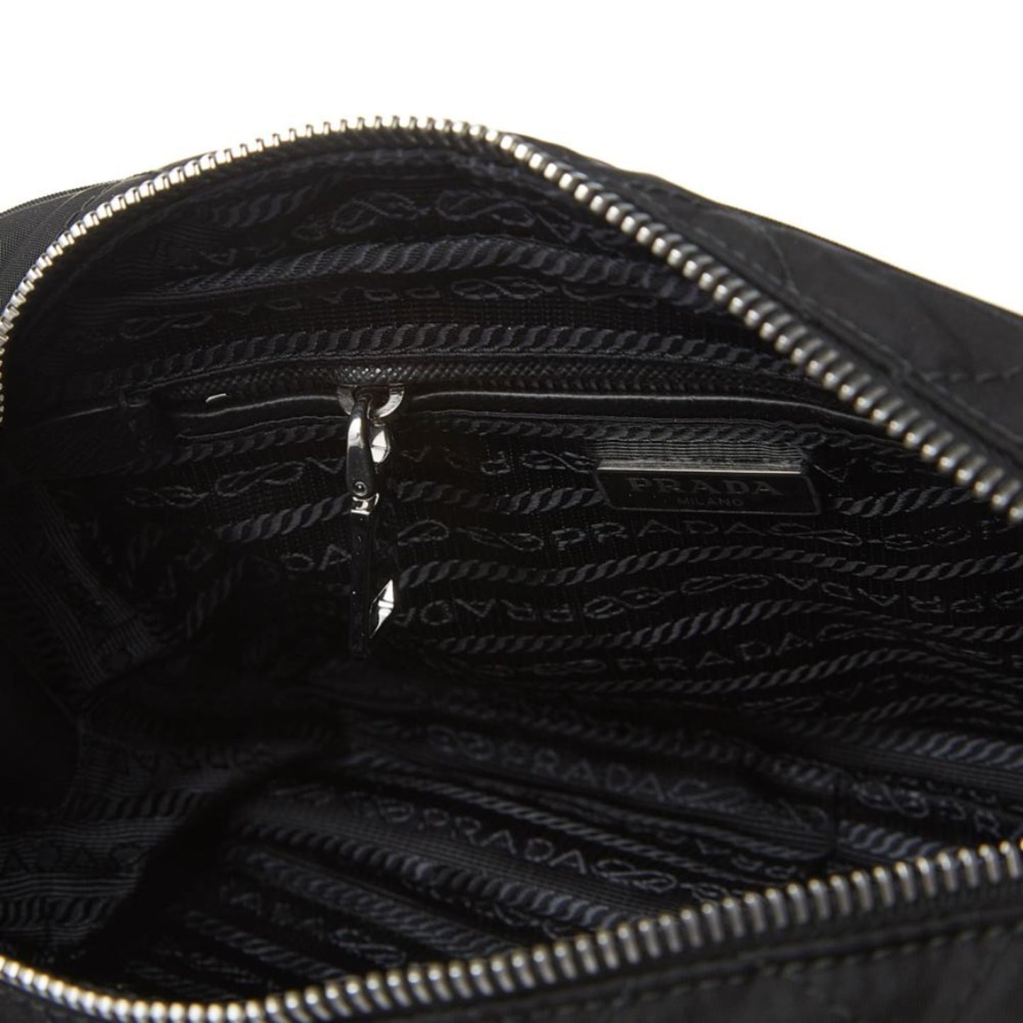 Prada Re-Edtion Nylon Quilted Black Triangle Logo Crossbody Bag