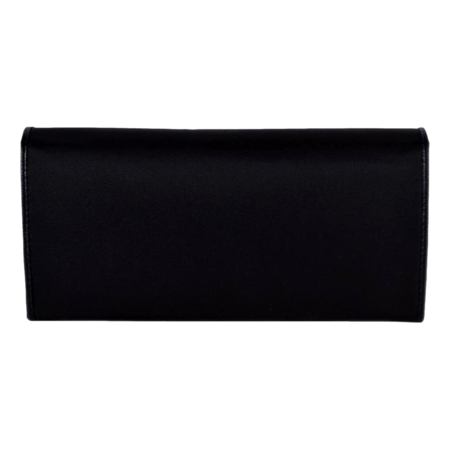 Prada Triangle Logo Tessuto Re-Nylon Black Continental Large Flap Wallet