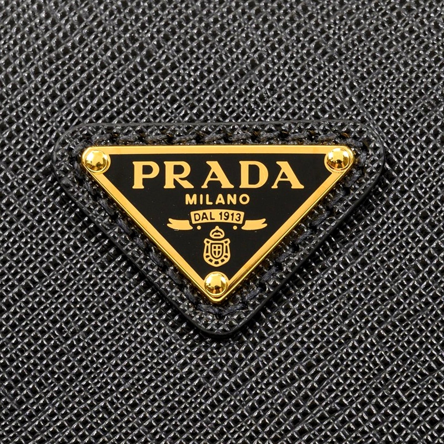 Prada Triangle Logo Black Saffiano Lux Leather Crossbody Tote Bag