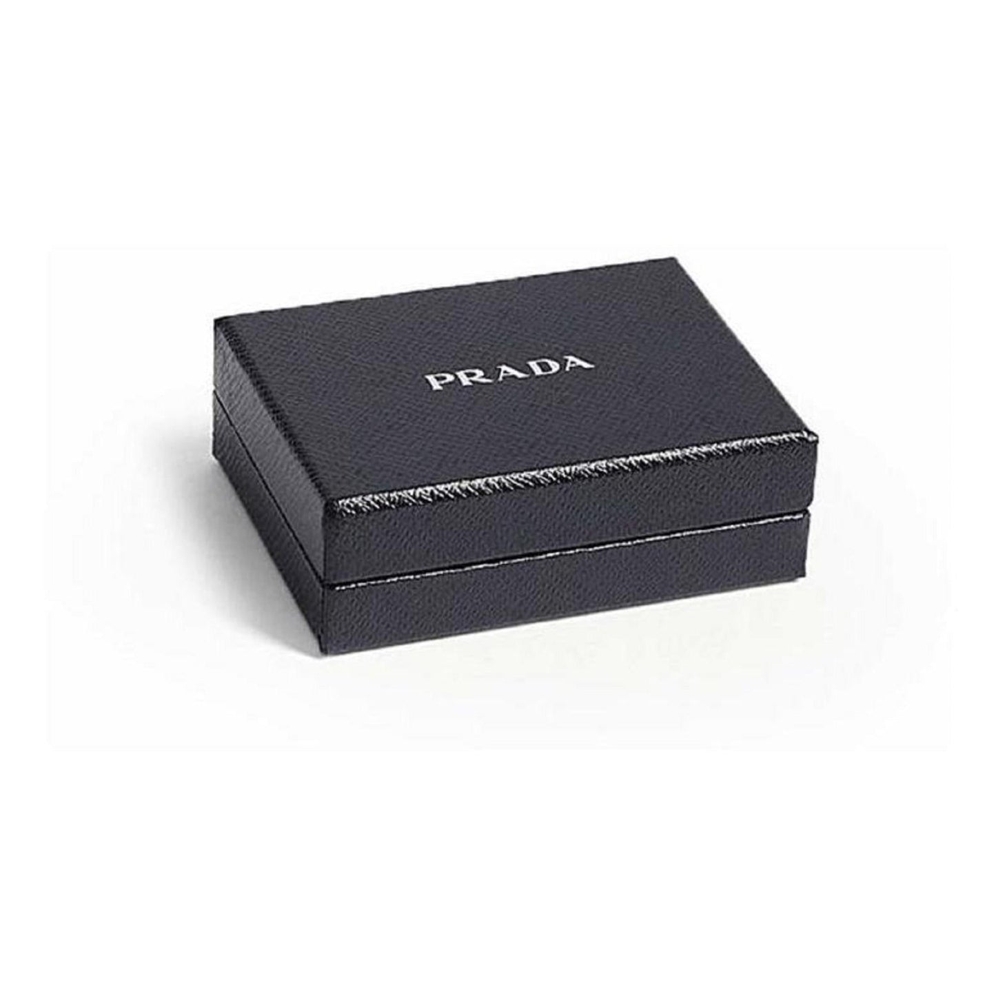 Prada Vitello Grain Argilla Grey Leather Small Card Holder Wallet