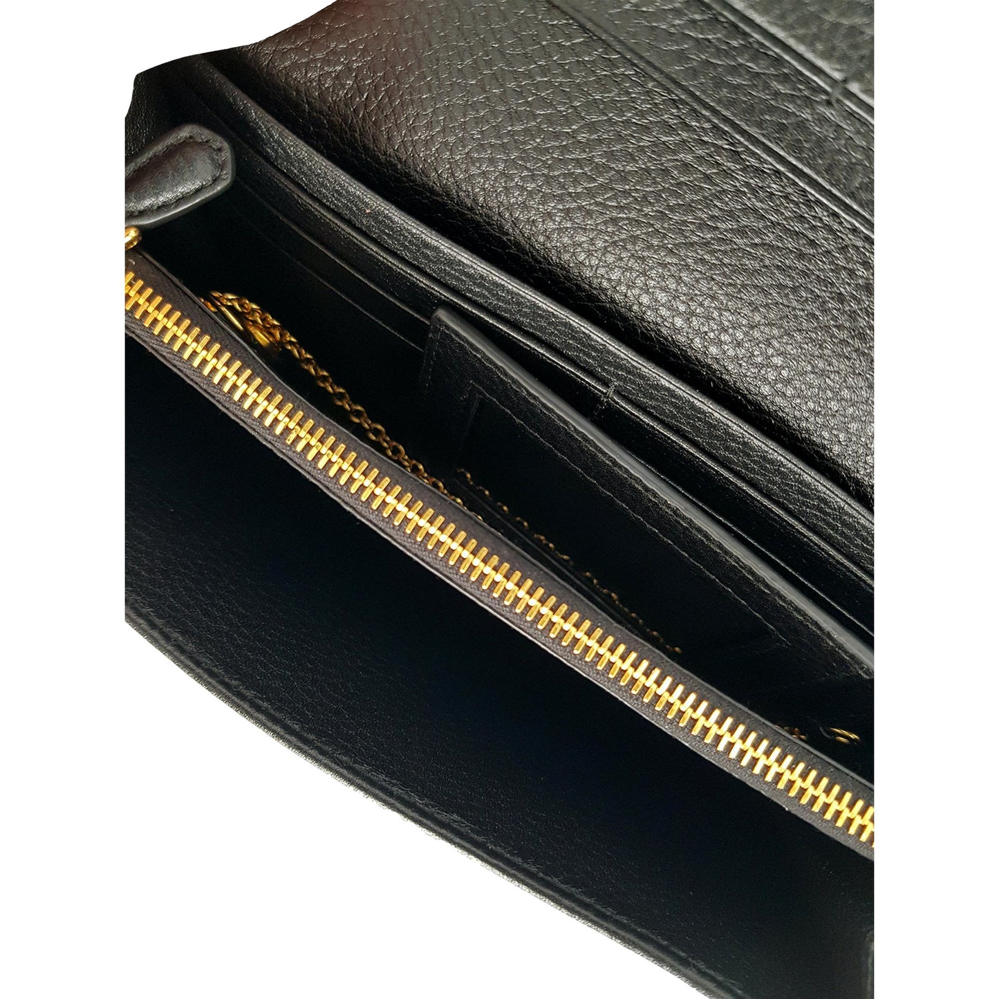 Prada Vitello Grain Black Leather ID Holder Continental Long Wallet