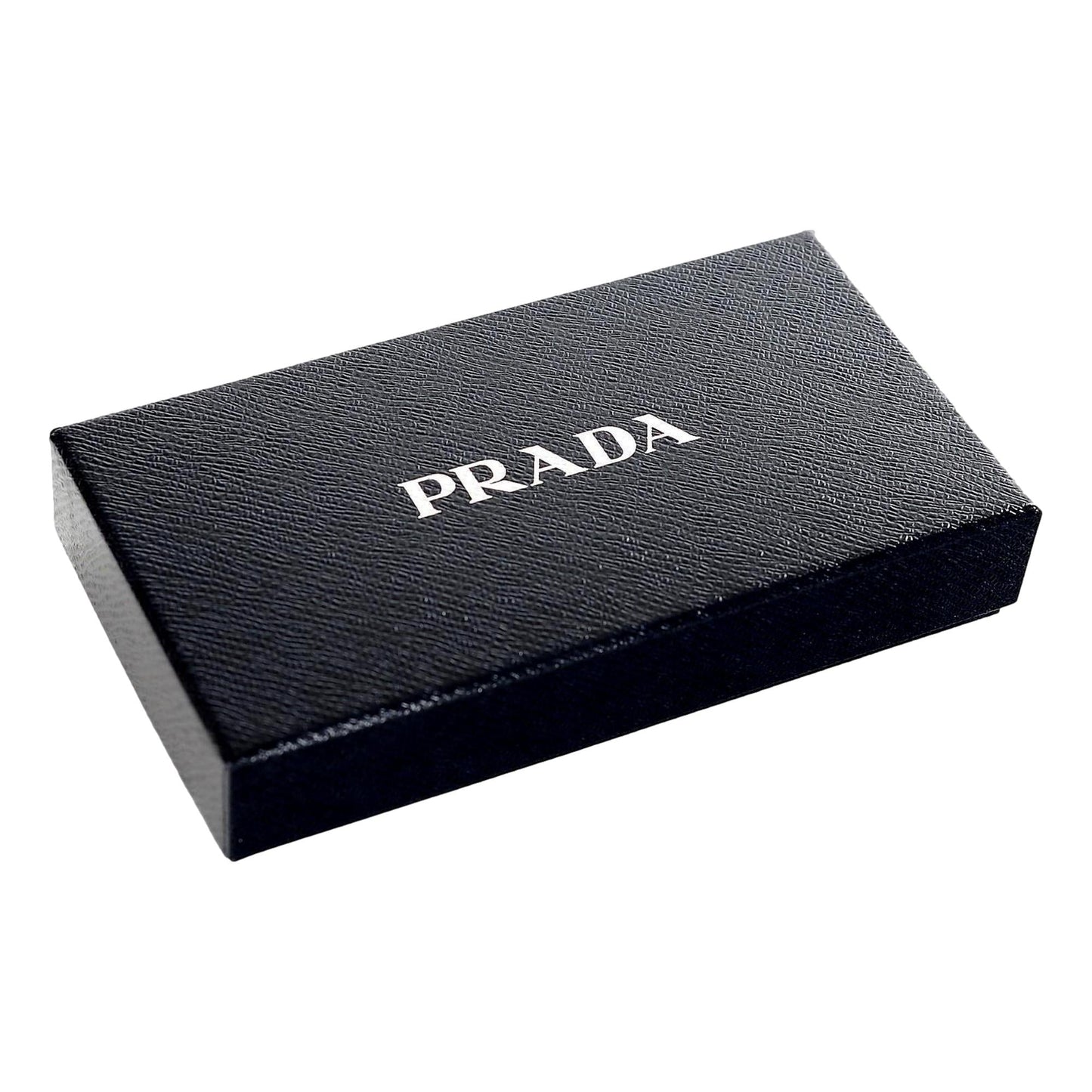 Prada Vitello Grain Black Leather ID Holder Continental Long Wallet